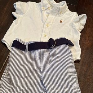 Polo by Ralph Lauren White and Blue Kids Matching Set